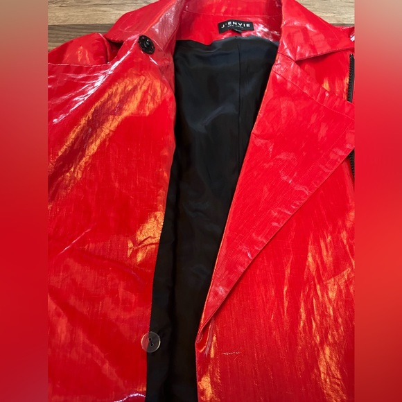 J’Envie Cherry Red Moto Style Jacket Size 6 - Picture 11 of 12